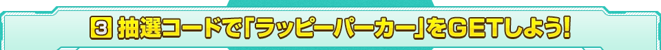 抽選コードで「ラッピーパーカー」をGETしよう！