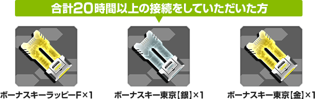 合計20時間以上接続した際のアイテム画像 